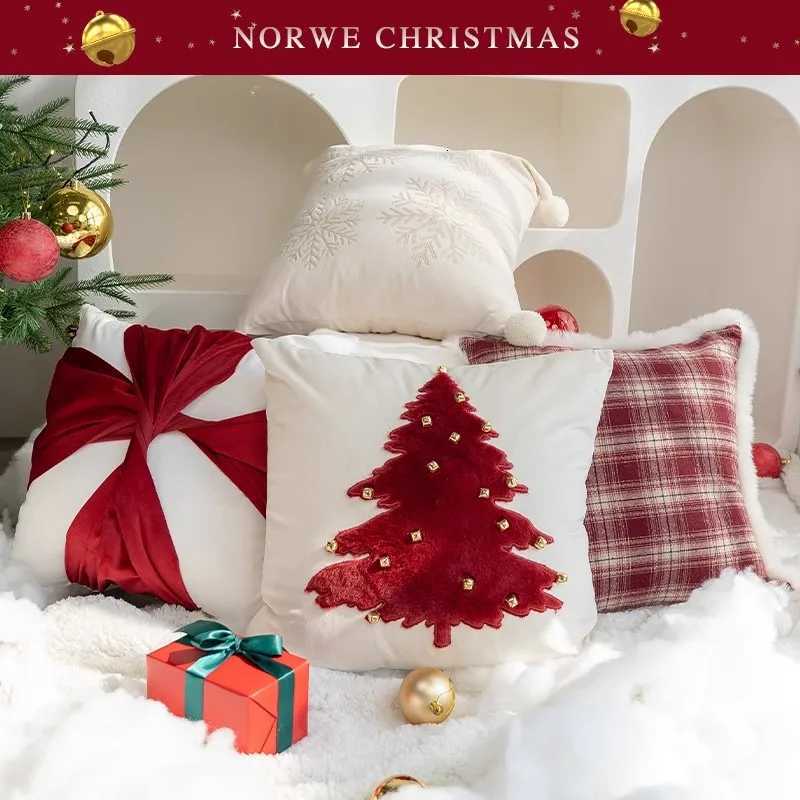 Christmas Bell Pillow Cover Holiday Decoration Gift Christmas Tree Pillow Cases Living Room Sofa Decoration Cushion Covers Y251105