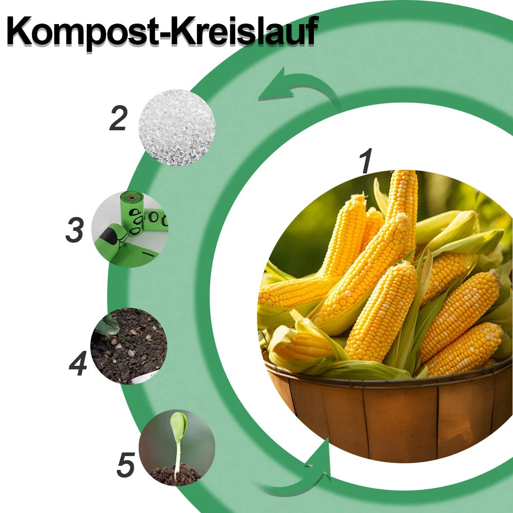 Certified fully biodegradable dog manure bag thick leak anti-corrosion corn starch pet manure bag dispenser 250403