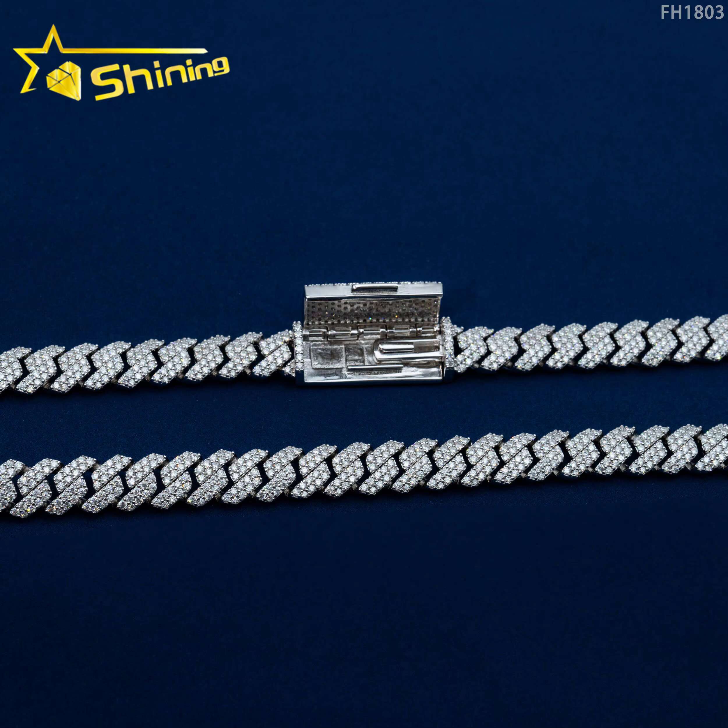 Wholesale Price Hip Hop Jewelry Cuban Chain Necklace for Men 925 Sterling Silver Micro Pave Zirconia Diamond Cz Cuban Link Chain