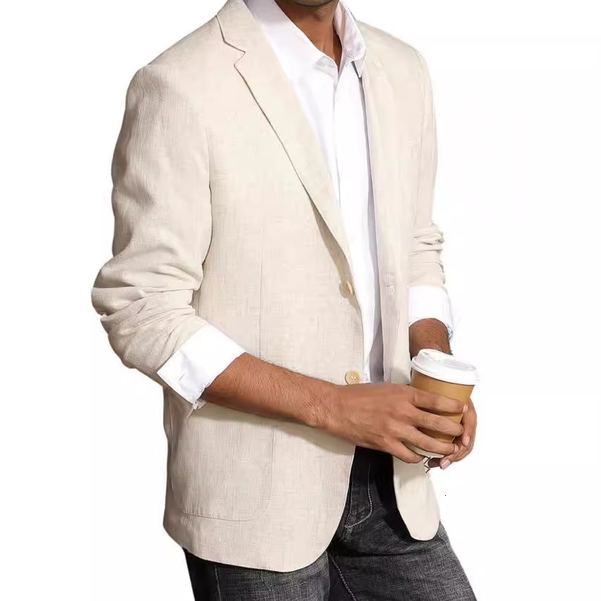 Mens spring top business casual double button printed suit jacket mens suit plus size casual