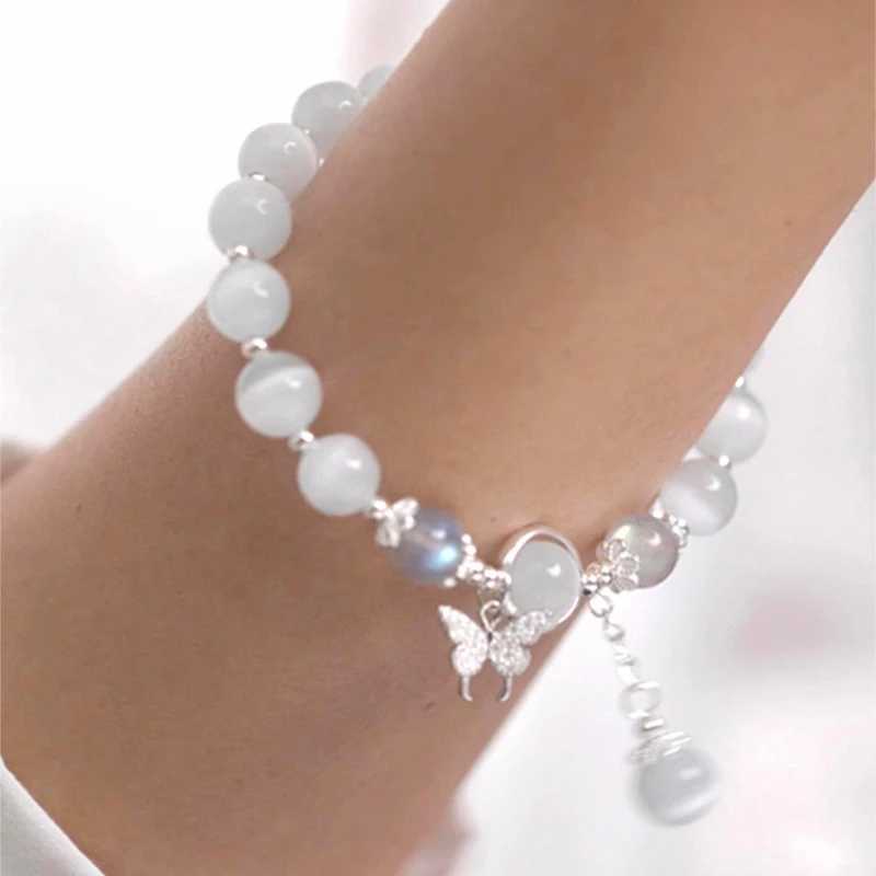 Gentle New Chinese Style Natural Moonstone Beaded Premium Feel Light Luxury Niche Designed Exquisite Butterfly Jewelry C251105