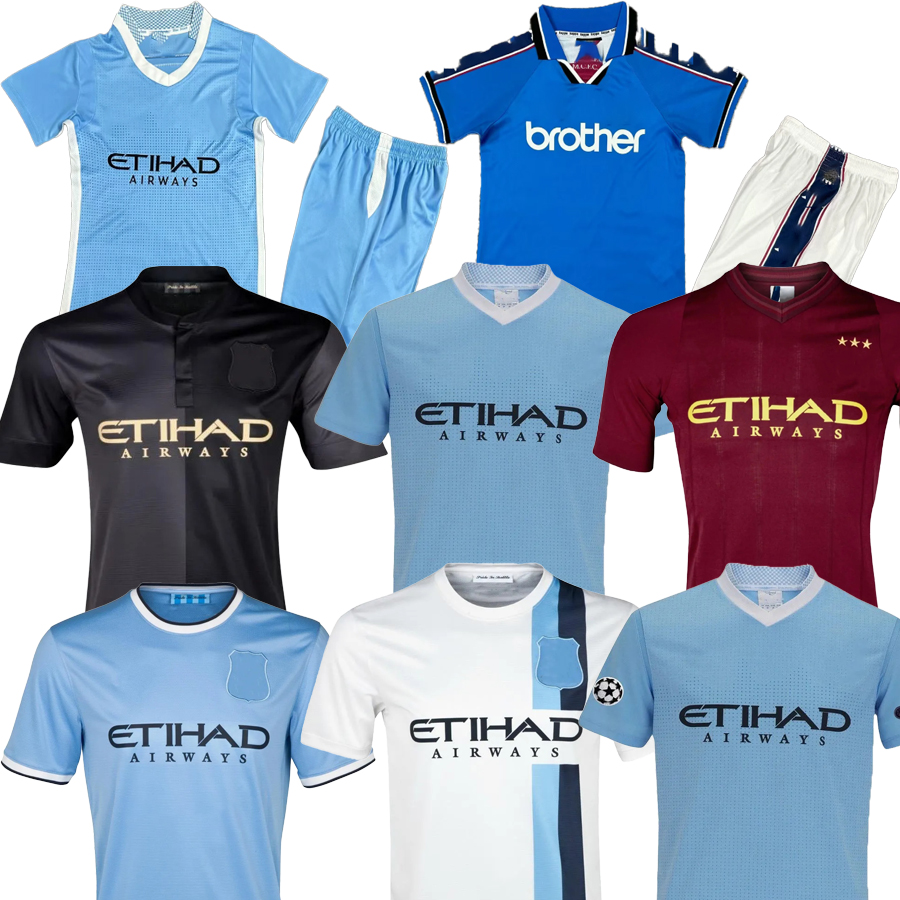 Retro man city soccer jerseys 11 12 13 14 2011 2012 2013 2014 Kun Aguero Silva TOURE YAYA BALOTELLI Tevez classic retrio football shirt kids