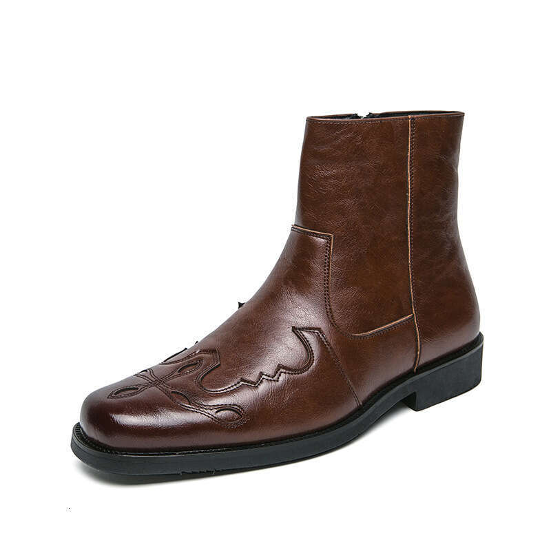 Large Western style cowboy knight sizes 38-46, new short Martin boots, men's boots