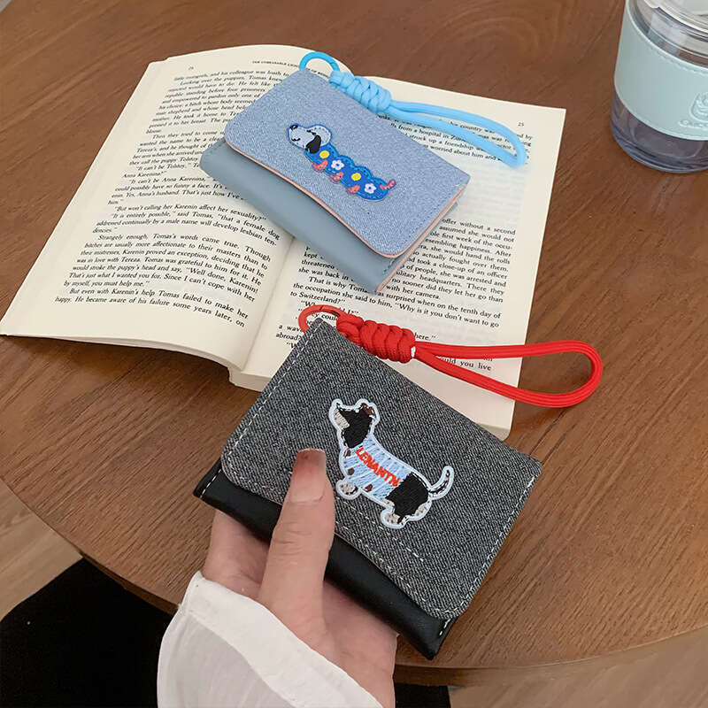 New Female Style High-end Short Ins Women's Money Clip Coin Card Holder Wallet