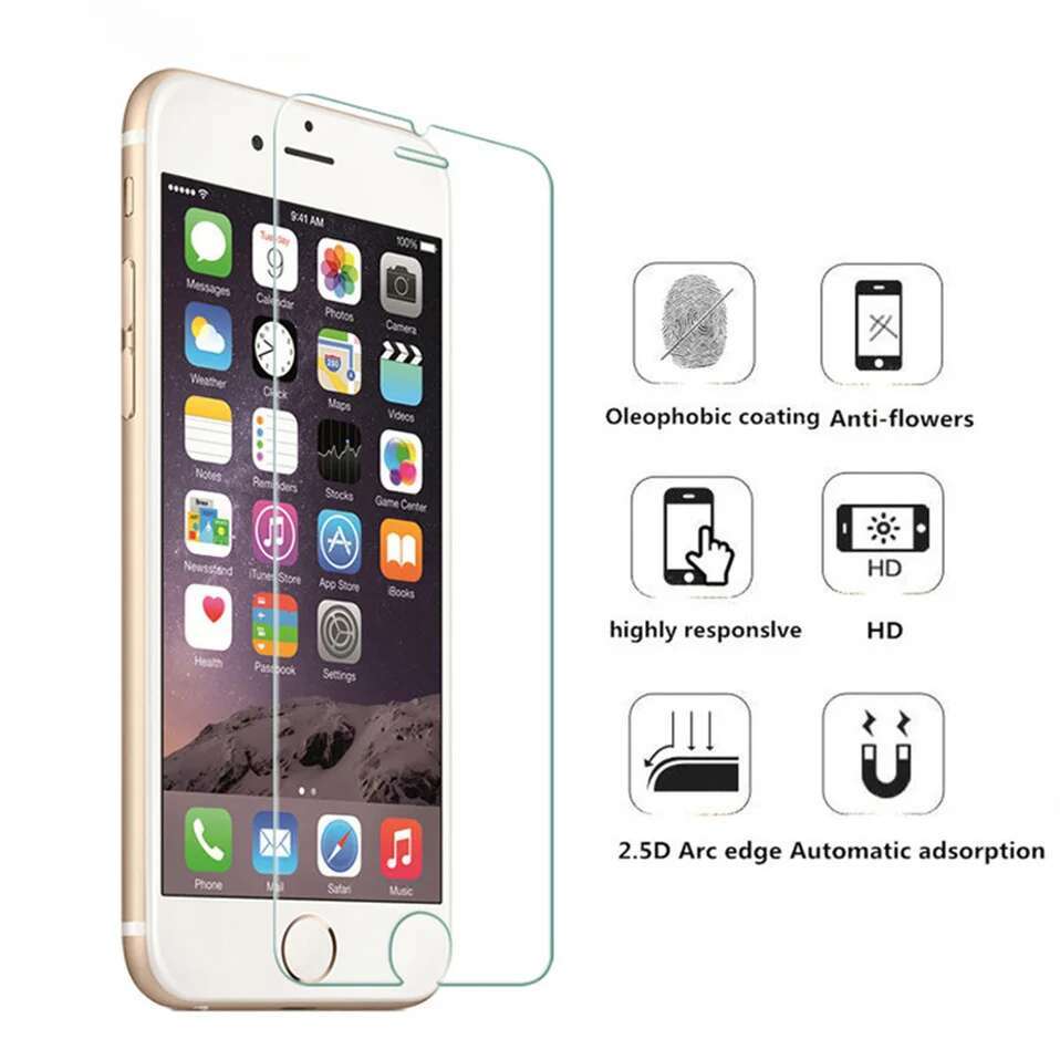 2pcs 9H Tempered Glass for Apple iPhone XR 8 5 6 7 5C 5S 6S Plus Xs Max Explosion-proof Protective Film Screen Protector cover