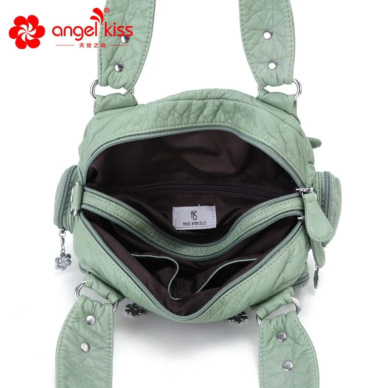 Angel kiss Women Handbags Satchel Tophandle Handbag PU Shoulder Bag Roomy Pocket Pack Multipockets Shoulder Purse Bags 251031