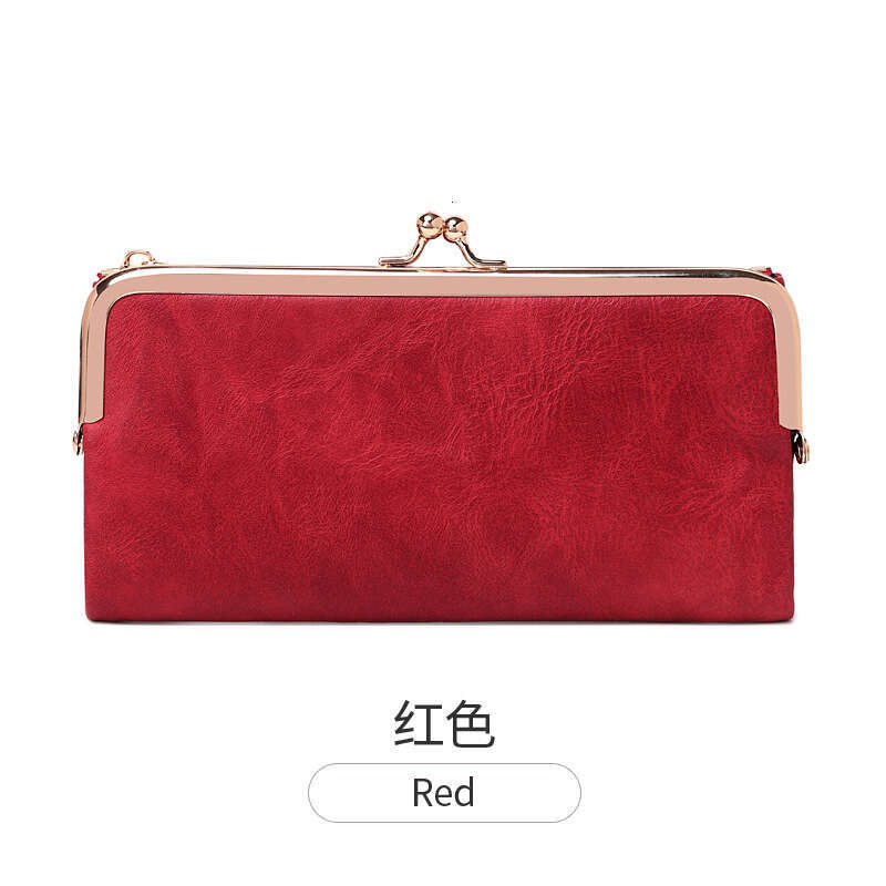 New Retro Clip Long Wallet Multifunctional Versatile Foldable Coin Purse Simple Portable Women's Clutch