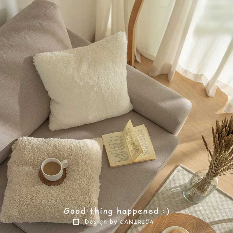 Plush Cushion Cover Cozy Faux Fur Pillow Cover For Sofa Living Room Car 4545 Decorative Pillows Nordic Home Decor Pillowcases Y251105