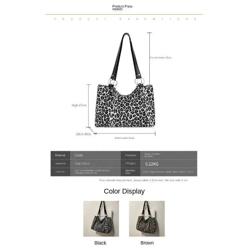 New Fashion Tote Bags Shopping and Travel Canvas Bags New Women Popular Handbags Large Capacity Leopard Shoulder Bags Z251104