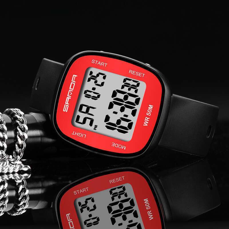 DHwatches Sanda New Ultra-Thin Watch for Men and Women, Student Electronic Watch, Simple Trendy Fashion Multi-Function Luminous Waterproof Wristwatch