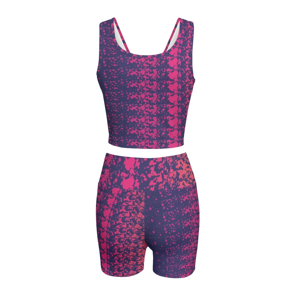 All-Over Print Women's Yoga Set, High Waist Workout Outfit 2-Piece, 4-Way Stretch Fitness Suit with Seamless Feel