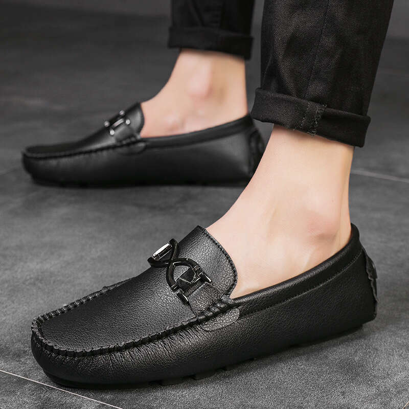 British style set foot bean 2023 spring and autumn suede casual men's big size shoes 39-45 loafers