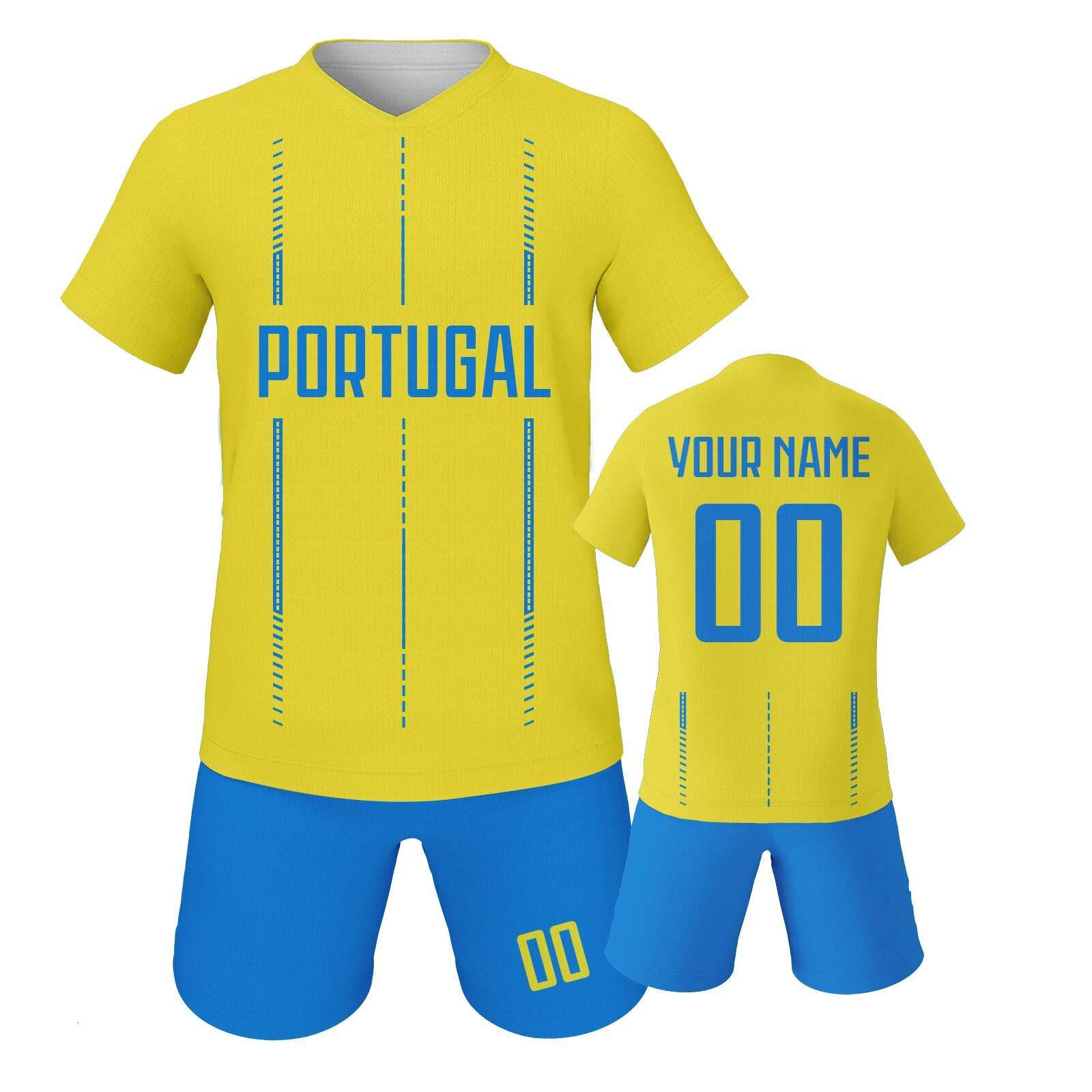 Custom Portugal Jersey Set for Kids Personalized Football Kit with Name Number Team Club Uniform Boys Girls Soccer Gifts