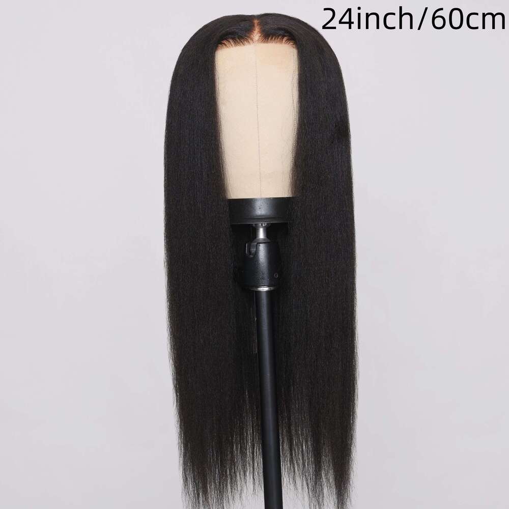 Nadula Bye Knots 7X5 HD Lace Front Wig Glueless Human - Brazilian Hair Density 150%, Pre Plucked Bleached Kinky/Straight For Black, Look Put On & Go W