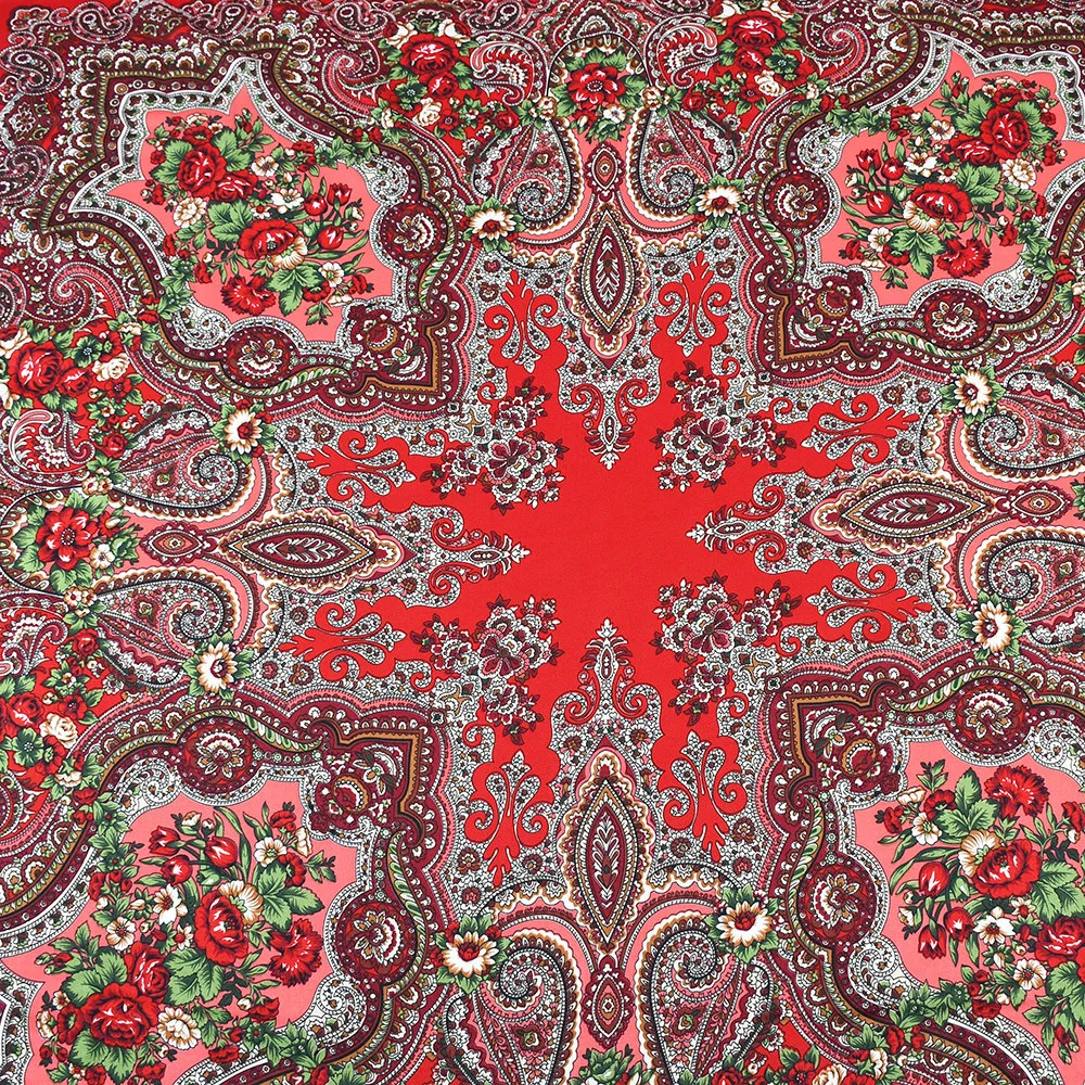 160*160cm Women Russian Scarf Floral Print Scarves Wraps Big Size Handkerchief Babushka Bandana Beach Travel Shawls 250403