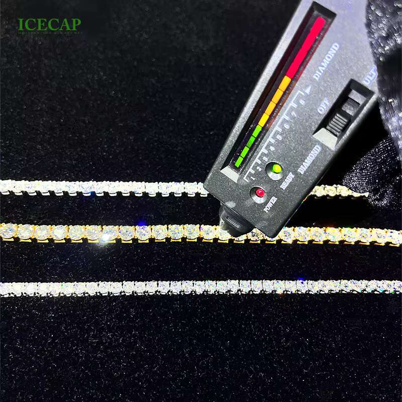 Wholesale 925 Sterling Silver D VVS Moissanite Tennis Chain Bracelet Iced Out 3mm 4mm 5mm Tennis Chain Men Women Hip Hop Jewelry
