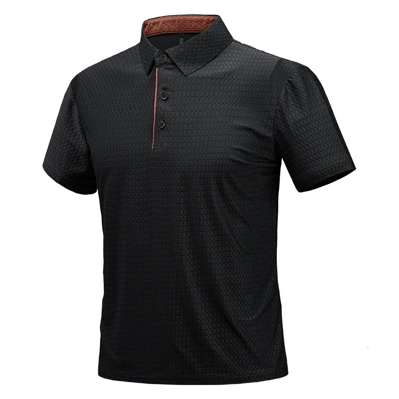 Mens Summer Casual Fashion Edition Polo Shirt Mens Trend Fashion Plus Short Sleeve Ice Silk Breathable Polo Shirt 250401
