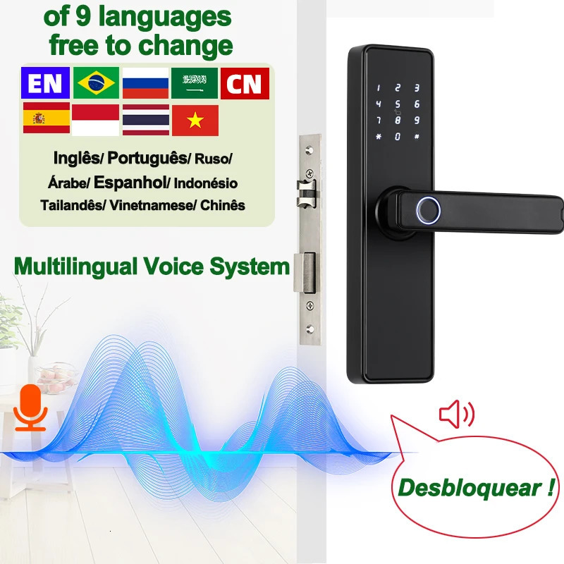 2024 RAYKUBE K20 9-language Biometric Fingerprint Door Lock Electronic Door Lock with Tuya APP/IC Card/Password/ Key Unlock 250402