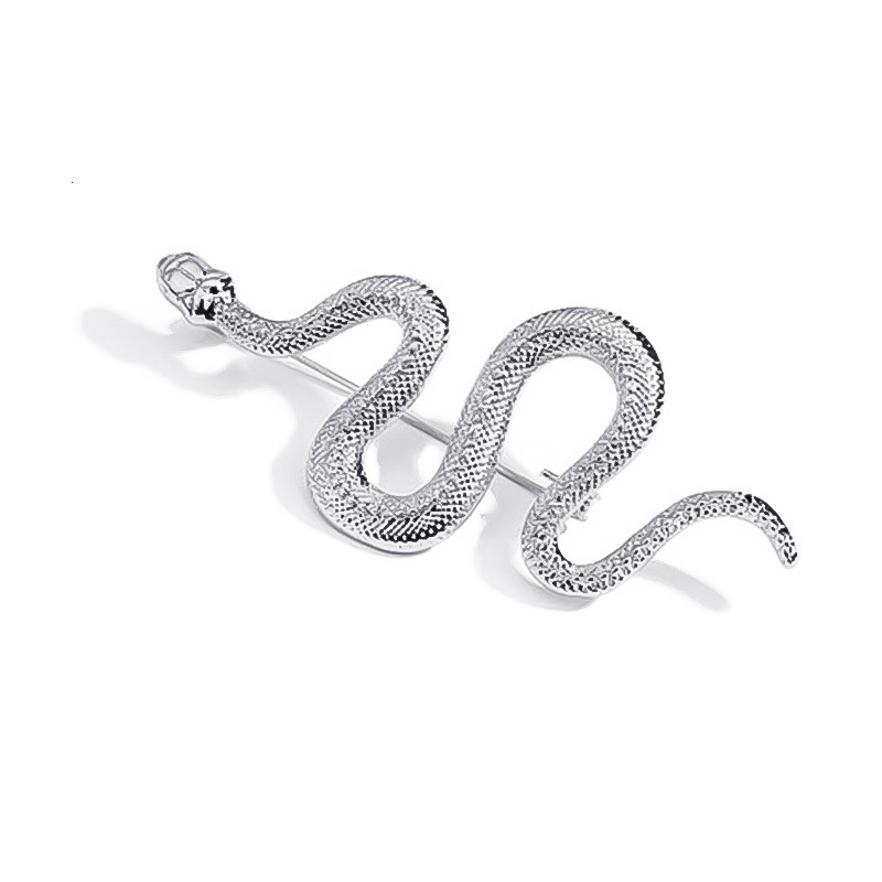 Exaggerated Snake-shaped Brooch Men's Personality Fashion Geometric Python Badge Coat Pin Decoration Women
