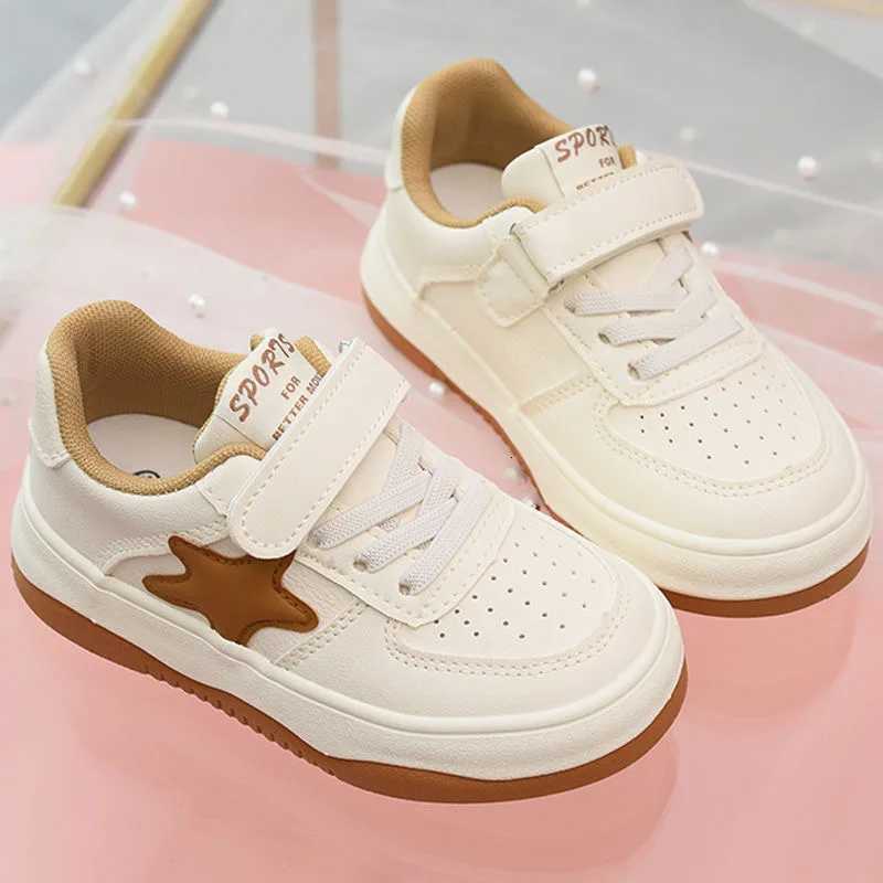 Childrens Sneakers Versatile Casual Shoes 2025 Spring Fall New Soft-Soled Kidsrens Shoes Breathable Boys White Shoes Girls FlatsT251105
