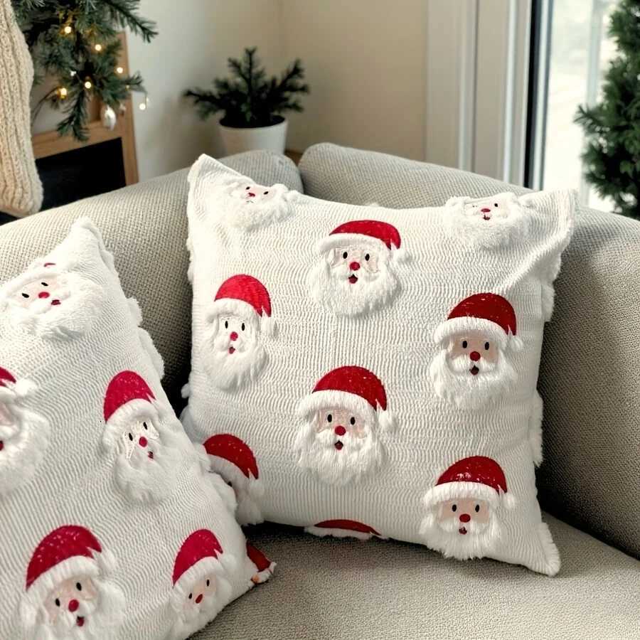 1pc Santa Claus Quilted Throw Pillow Cover Cushion CoverNordic Ins Style Luxury Cute Decorative Pillow Coverdecorative Y251105