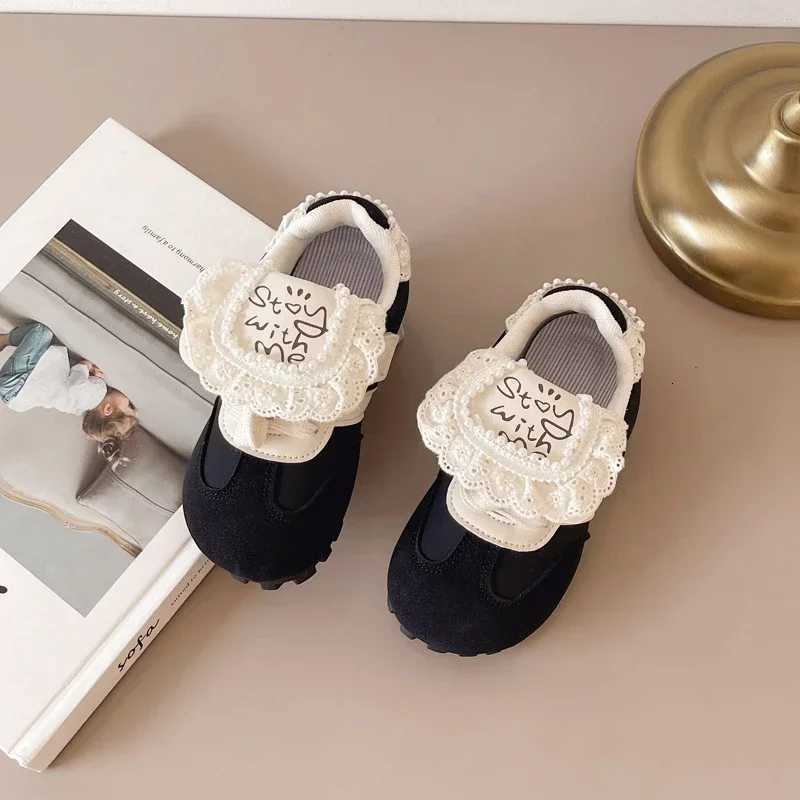 2024 Children Casual Shoes for Girls Autumn New Fashion Elegant Lace Soft Bottom Anti-slippery Versatile Daily Chic Sports ShoesT251105