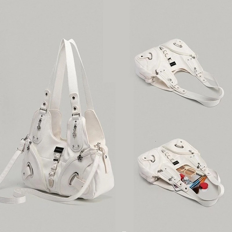 Retro Subculture Large Capacity Womens Handbag Soft Crossbody Fashion Ladies Tote Bag Harajuku Aesthetic Bags 251031