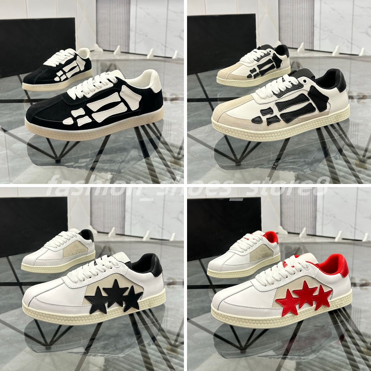 Designer Shoes Pacific Bone Shoes Men Women Casual Shoes Low-top Suede Vintage Sneakers Fashion skeleton Flat Trainers Outdoor walking Classic board shoes