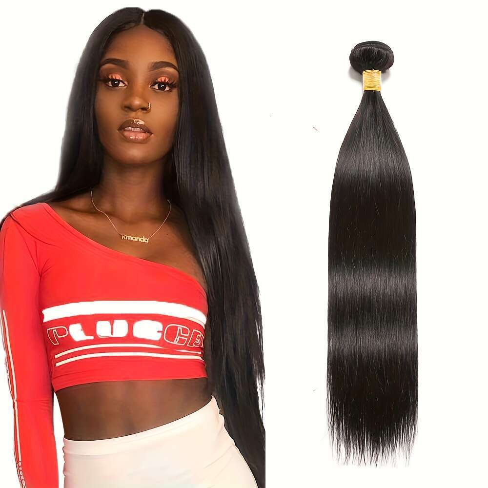 16A 1 And 4 10-22 Inch Unprocessed Weave Raw Brazilian Thick Straight Human Bundles Natural Black Color Hair Extensions For