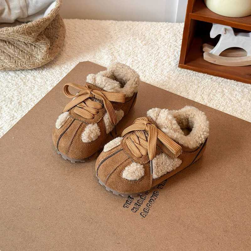 Children Cotton Shoes Leopard Print 2025 Winter New Boys Girls Retro Sports Shoes Kids Toddler Non-Slip Comfortable Casual ShoesT251105