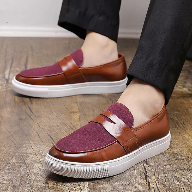 Large size board 2024 Spring and Autumn season new British style single kick Le Fu casual men's round toe shoes