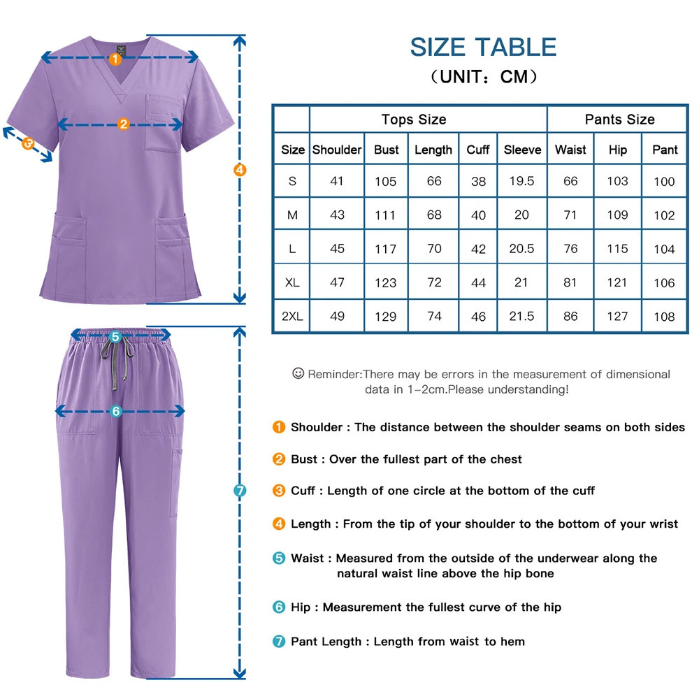 Unisex Scrub Set Women Men Beauty Costume Nurse Uniforms Nursing Clothes Nurse Doctor Dentist Workwear Wholesale 251104