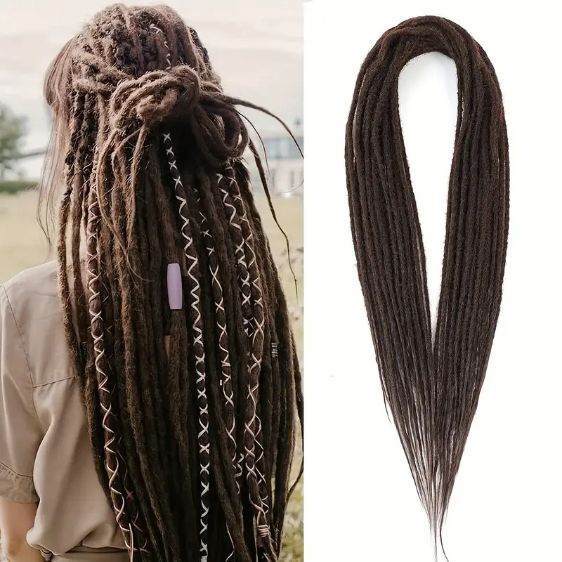 European-style synthetic fiber crochet wig with 0.6cm dreadlocks, double-tailed dreadlocks, manufacturer's stock available