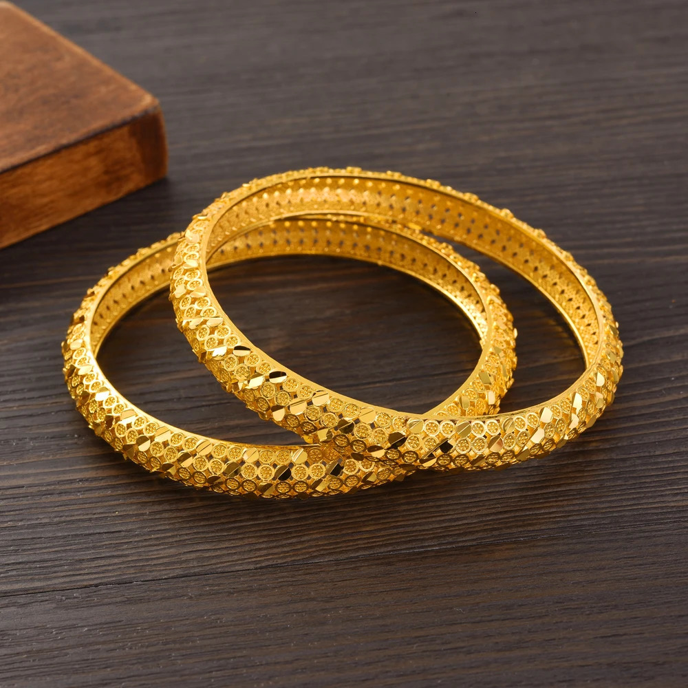 Bangrui 24K Dubai Gold Color Wedding Jewelry For Women Men Saudi BraceletBangles Jewelry 251031