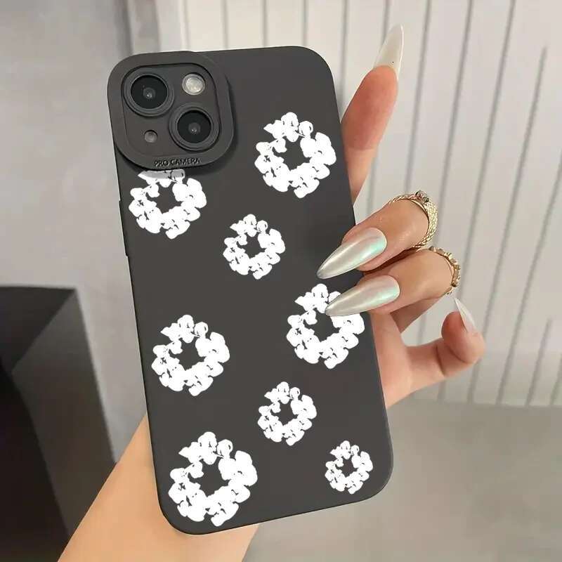 Case For 16 Cases iPhone 11 12 13 14 Pro Max X XS XR 7 8 16E 15 Plus Black Stylish wer Patterned Design Phone Cover