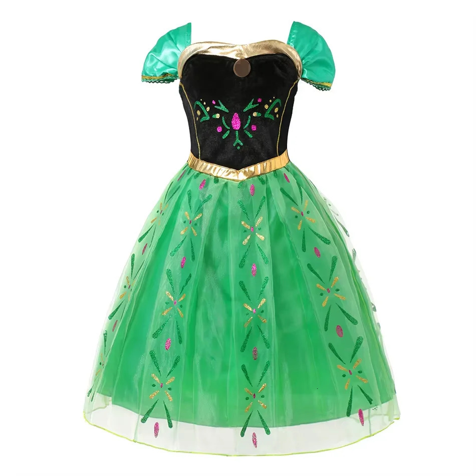 Girls Elsa Anna Dress Children Princess Carnival Dress Kids Aurora Rapunzel Pageant Flower Disguise Cosplay Christmas Costume 251028