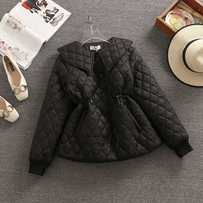 Vintage Clothes Harajuku Jaqueta Feminina Kawaii Parkas Single-breasted Puffer Jacket Drawstring Slim Waist Winter CoatT251105