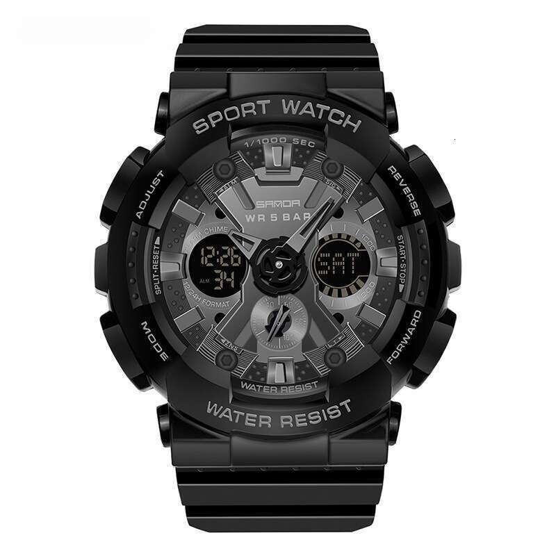 DHwatches Sanda 6033 for Men and Women Harajuku Style Trendy Dual Display Multifunctional Sports Waterproof Junior High School Student Korean Version 