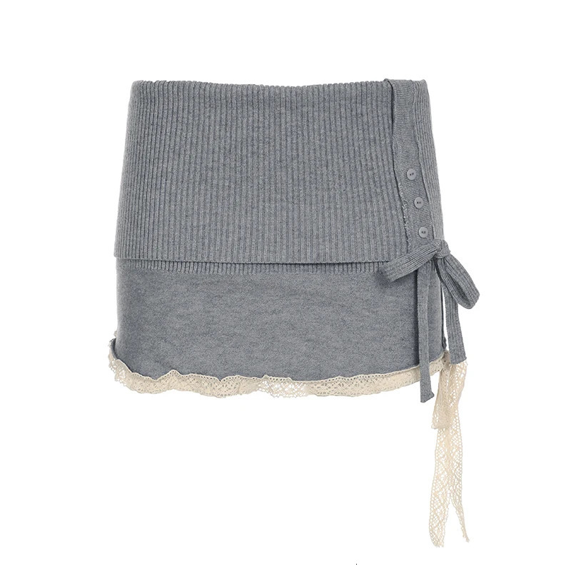 Simple casual solid lace border bow for women mini knit fashion fully matched cute shorts 250401