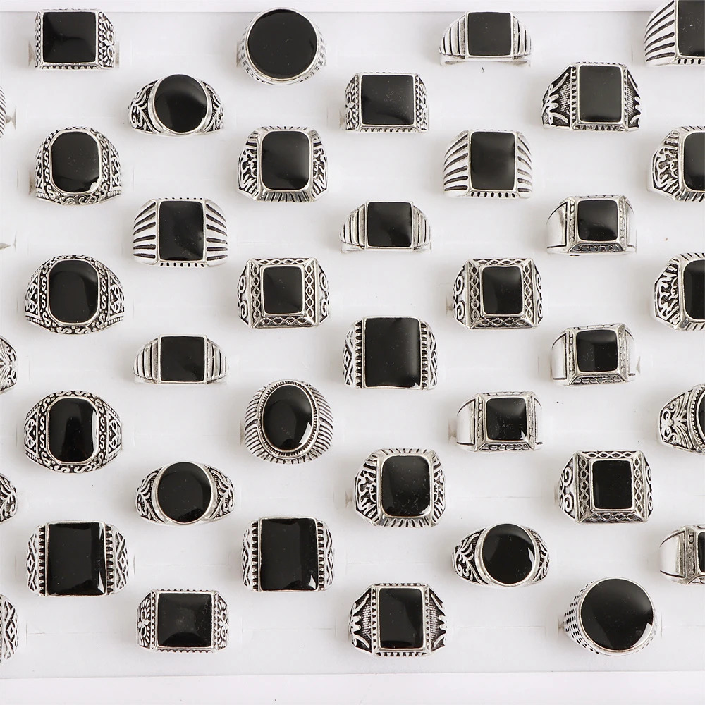 Pack of 20pcs Lot Mens Vintage Animal Silver Plated Metal Jewelry Rings For Women Mix Snake lion tiger Dog Wolf Etc Style 251031