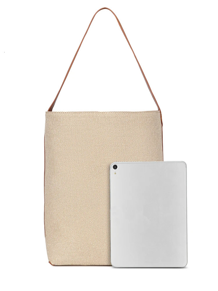 2024 highend lazy style womens bucket bag large capacity contrasting color handbag fashionable and simple shoulder 250401