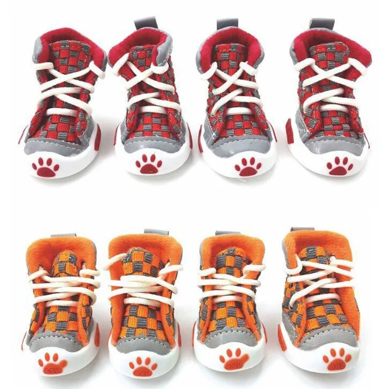 n 4pcs/Set Pet Dog Shoes Small Dog Puppy Boots Football Style Dog Summer Shoes For Small Pets Four Colors 250402