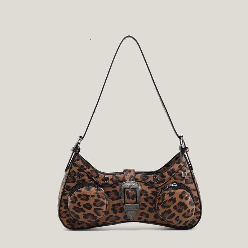 Womens Fashionable Handbag Trendy Underarm Bag Pu Three-Dimensional Shoulder Bag with Multiple Pockets Leopard Print Tote Bag Z251104