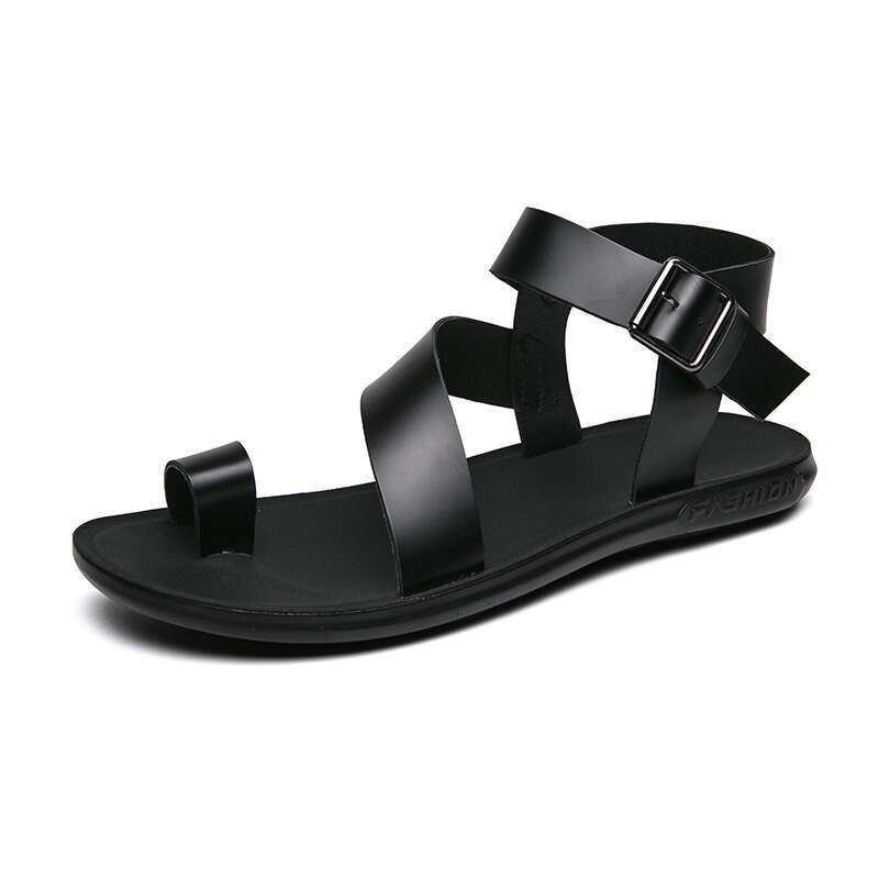 Large Roman leather 2023 new summer trend casual beach sandals men's flip flops