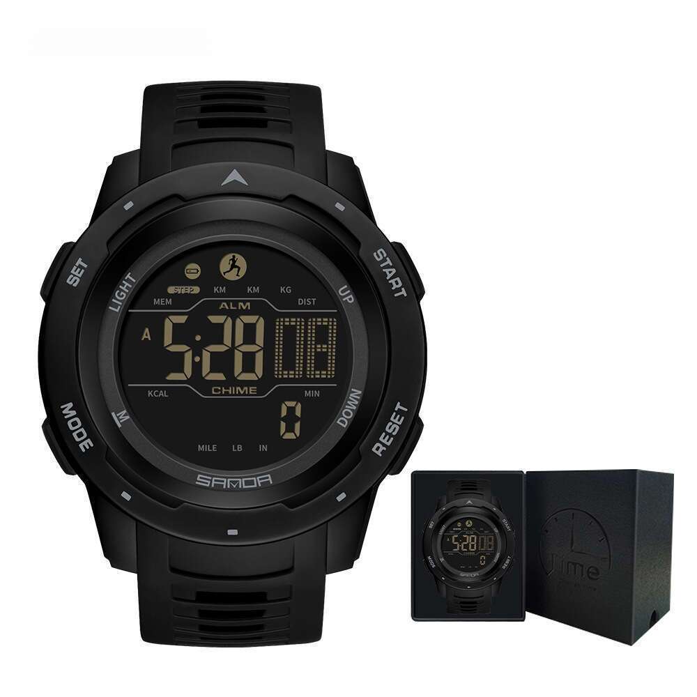 DHwatches Sanda Calorie Pedometer Alarm Clock Waterproof Multifunctional Hiking Sports Military Style Shockproof Smart Watch for Men and Women