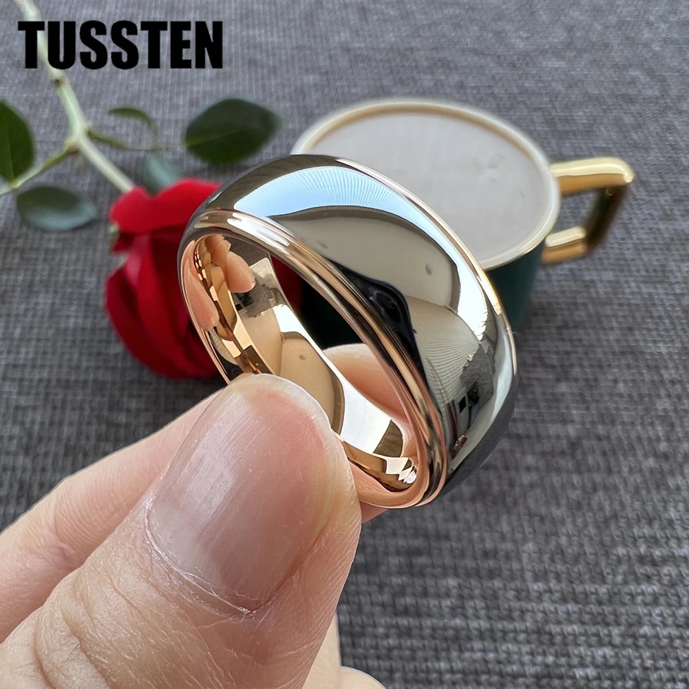 Drop TUSSTEN 6MM8MM Silver Gold Color Men Women Tungsten Engagement Ring Stepped Domed Polished Nice Quality Jewelry 251031