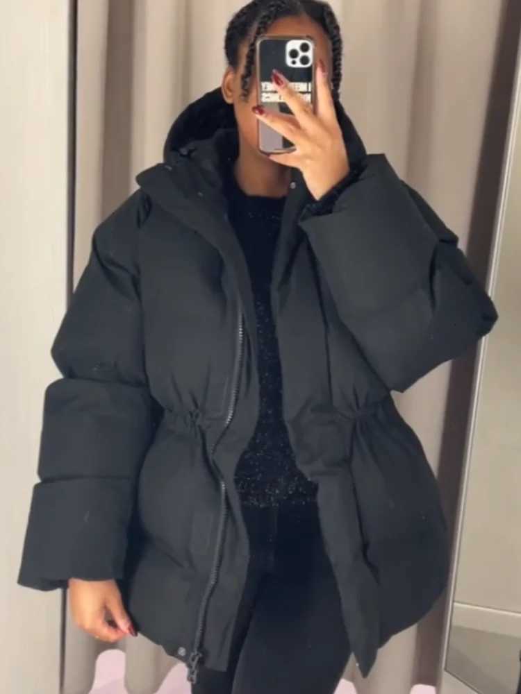 Winter Cotton Coat Jacket Down Cotton-padded Thickened Hooded Puffer Jacket For Men And Women Casual Loose Fit OuterwearT251105