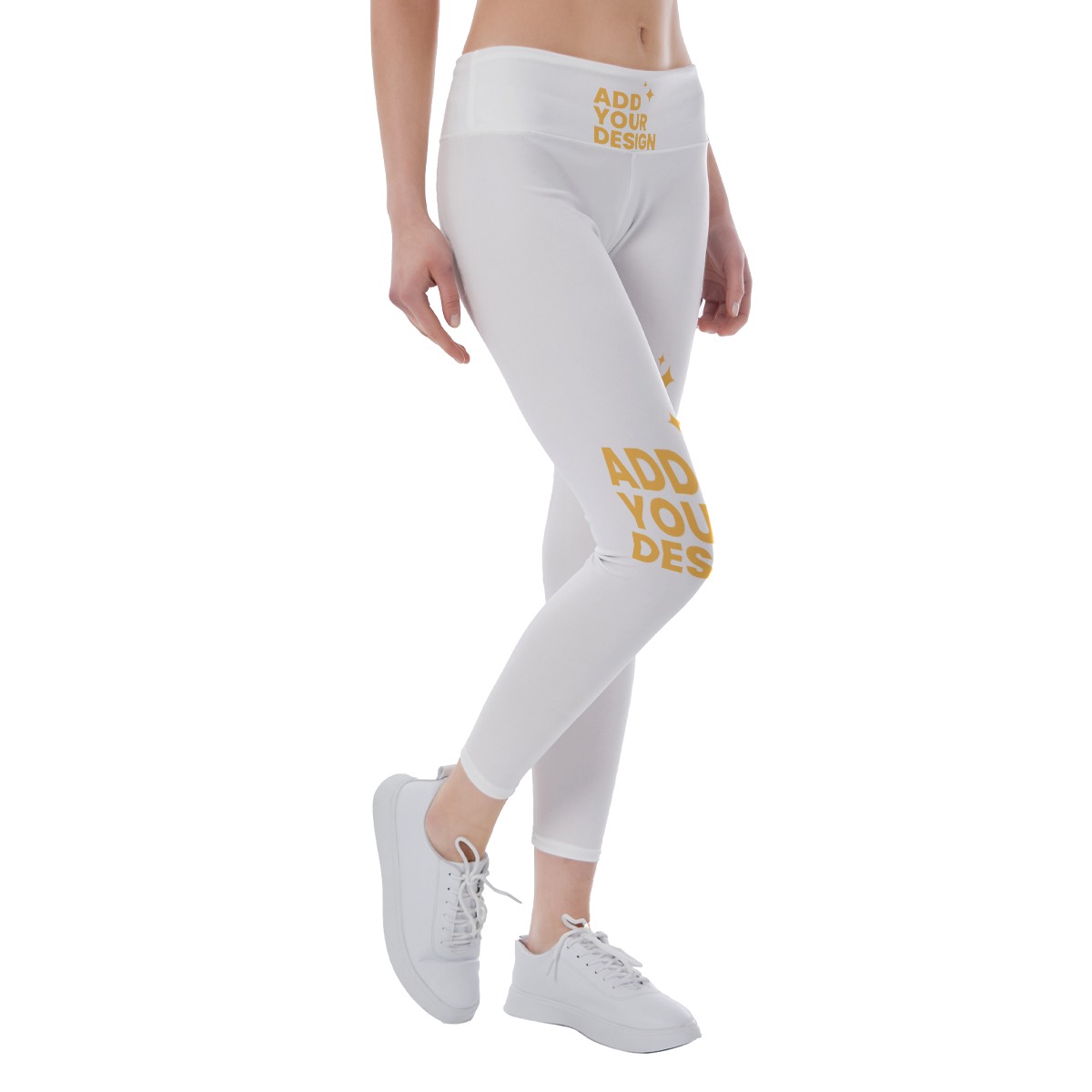 All-Over Print Women's Yoga Leggings, Loose Fit Workout Pants with Banded Waist, Soft Stretch Athletic Pants for Sports & Casual