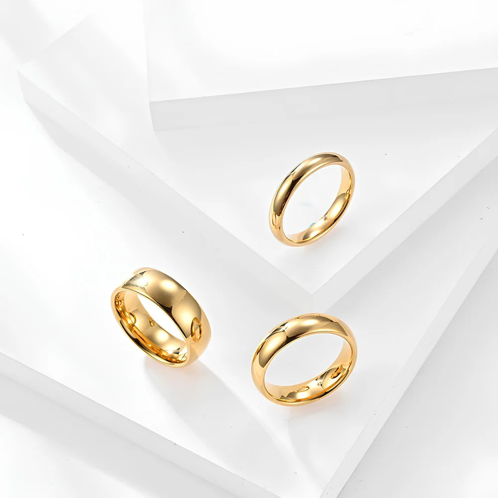 Tungsten Carbide Wedding Rings for Women and Men Classic Comfort Fit Dome Bands Simple Gothic Style Engagement Rings 251031