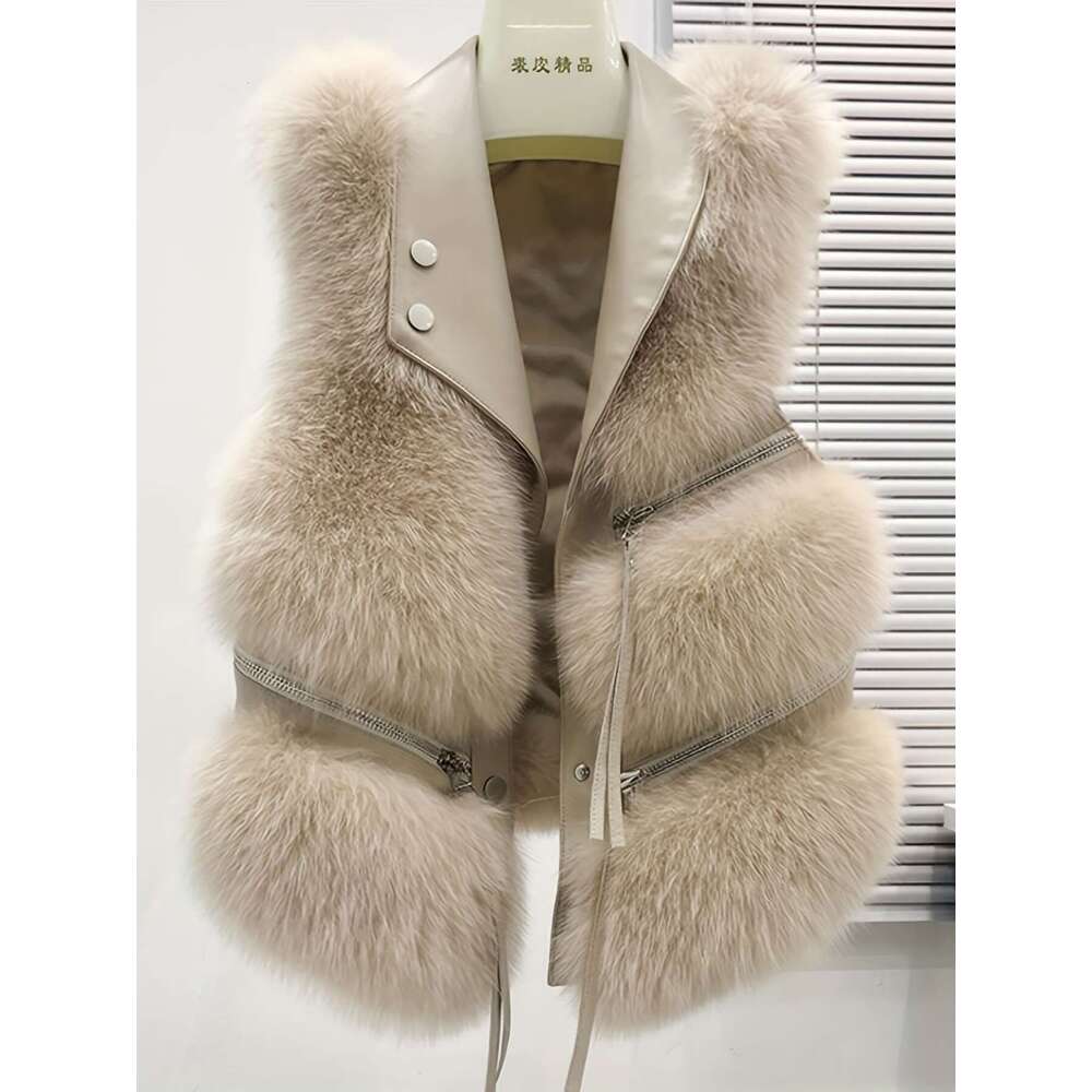Autumn And Winter Artificial Fur Coat, Warm Patchwork Sports Jacket